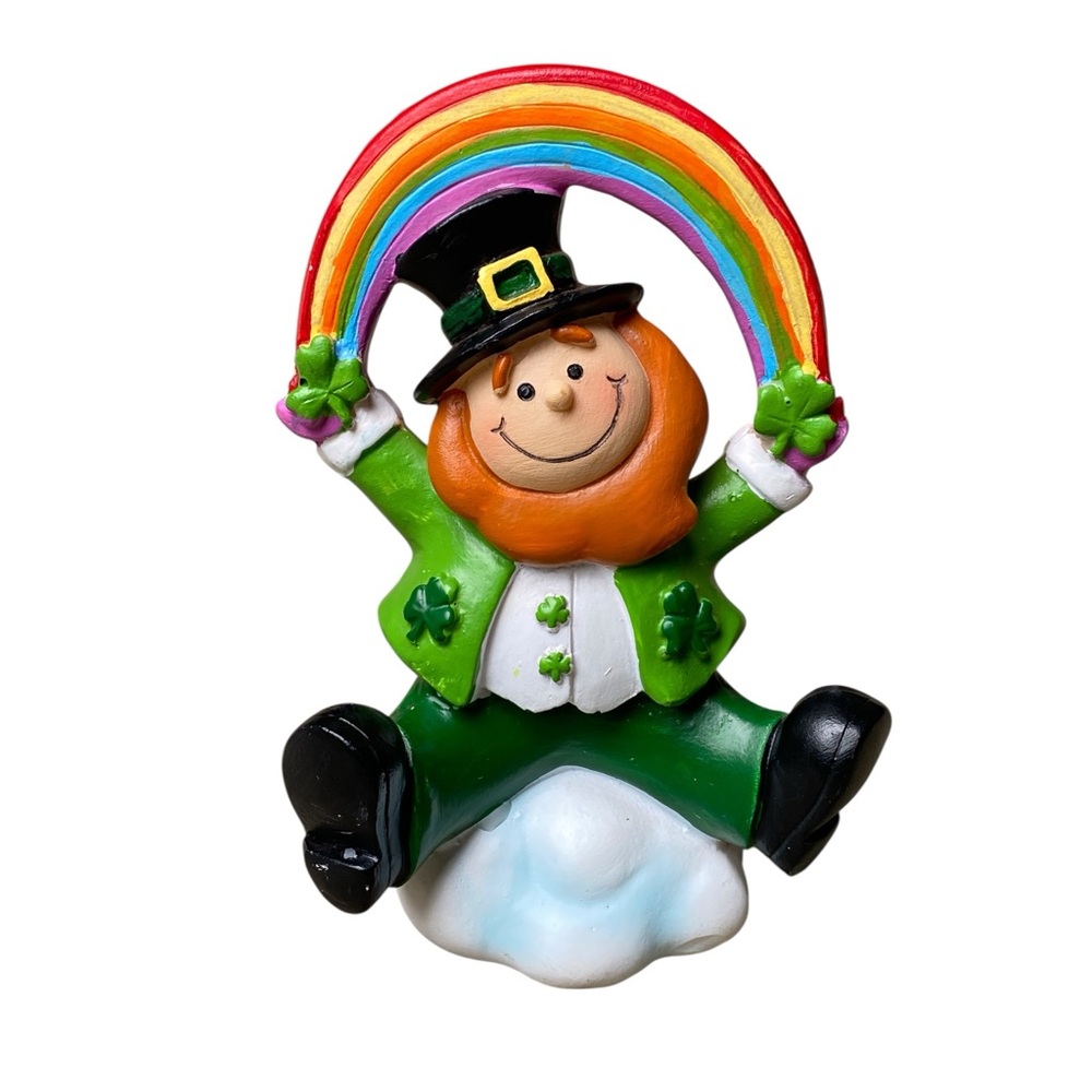Leprechaun Figurine with Rainbow